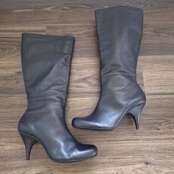 💙 Vigotti Nappa Leather Boots Size 12 Side Zipper Fall Winter Preppy - Picture 1 of 8